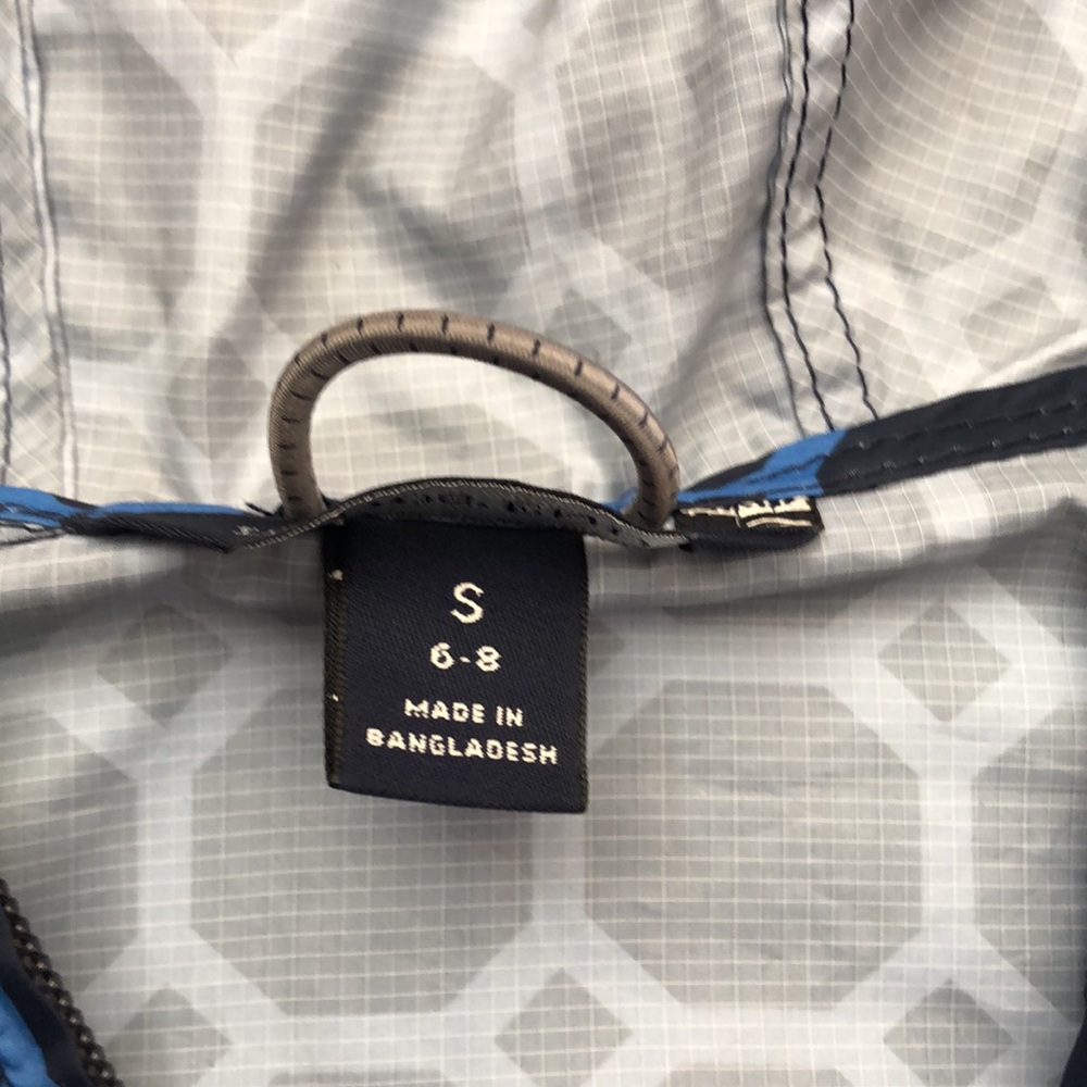 Lands’ End Packable Rain Jacket, Blue Pattern, Li… - image 3